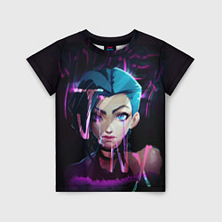 Детская футболка League Of Legends Jinx neon