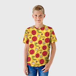 Футболка детская Pizza salami, цвет: 3D-принт — фото 2
