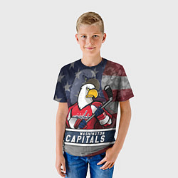 Футболка детская Вашингтон Кэпиталз, Washington Capitals, цвет: 3D-принт — фото 2