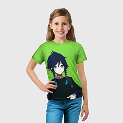 Футболка детская Венти в современном стиле Genshin, цвет: 3D-принт — фото 2