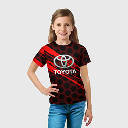 Футболка детская Toyota: Красные соты, цвет: 3D-принт — фото 2