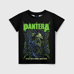 Детская футболка Pantera green череп