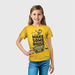 Футболка детская Make Some Noise музыка, цвет: 3D-принт — фото 2