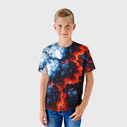 Футболка детская 3D ЯДЕРНЫЙ КОСМИЧЕСКИЙ ВЗРЫВ ОГОНЬ, цвет: 3D-принт — фото 2