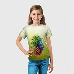 Футболка детская Яркий ананас, цвет: 3D-принт — фото 2