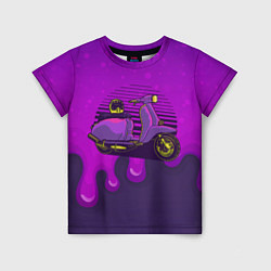 Футболка детская Фиолетовый мопед, цвет: 3D-принт