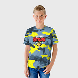 Футболка детская Brawl Stars Камуфляж Жёлто-Голубой, цвет: 3D-принт — фото 2