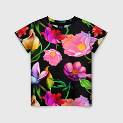 Футболка детская Цветочный узор Floral pattern, цвет: 3D-принт