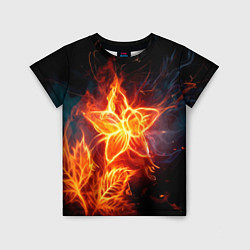 Футболка детская Flower Neon Fashion 2035 Flame, цвет: 3D-принт