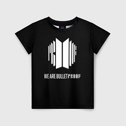 Футболка детская BTS WE ARE BULLETPROOF БТС - мы пуленепробиваемые, цвет: 3D-принт