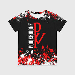 Футболка детская Powerwolf брызги красок, цвет: 3D-принт