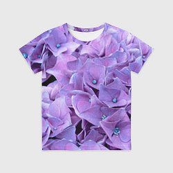 Футболка детская Фиолетово-сиреневые цветы, цвет: 3D-принт