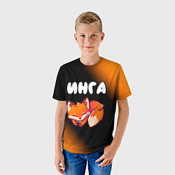 Футболка детская Инга ЛИСИЧКА Минимализм, цвет: 3D-принт — фото 2