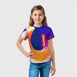Футболка детская Цветная волна Summer, цвет: 3D-принт — фото 2
