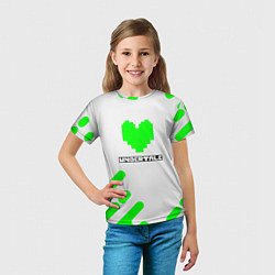 Футболка детская Undertale сердце зелёное, цвет: 3D-принт — фото 2