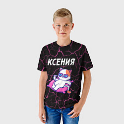 Футболка детская Ксения КОШЕЧКА Трещины, цвет: 3D-принт — фото 2