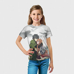 Футболка детская НАОФУМИ И РАФТАЛИЯ ВОСХОЖДЕНИЕ ГЕРОЯ ЩИТА, цвет: 3D-принт — фото 2