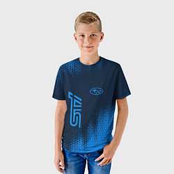Футболка детская SUBARU STI Абстракция, цвет: 3D-принт — фото 2