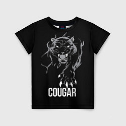 Футболка детская Cougar on the hunt - Пума на охоте, цвет: 3D-принт