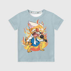 Детская футболка Рэцуко с микрофоном Aggretsuko