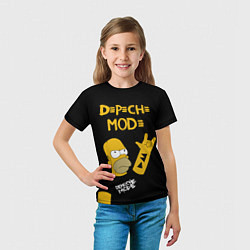 Футболка детская Depeche Mode Гомер Симпсон рокер, цвет: 3D-принт — фото 2