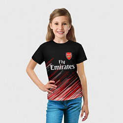 Футболка детская Arsenal полосы, цвет: 3D-принт — фото 2