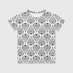 Футболка детская Черно-белый геометрический узор Арт деко, цвет: 3D-принт