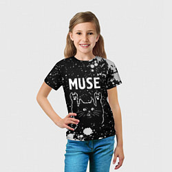 Футболка детская Группа Muse и Рок Кот, цвет: 3D-принт — фото 2