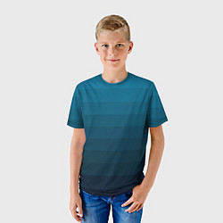 Футболка детская Blue stripes gradient, цвет: 3D-принт — фото 2