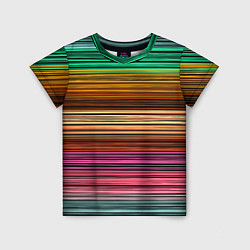 Футболка детская Multicolored thin stripes Разноцветные полосы, цвет: 3D-принт