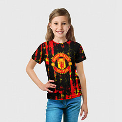 Футболка детская Manchester united краска, цвет: 3D-принт — фото 2