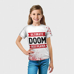 Футболка детская Doom: красные таблички Best Player и Ultimate, цвет: 3D-принт — фото 2