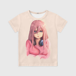 Футболка детская Надутая Мику Накано, цвет: 3D-принт