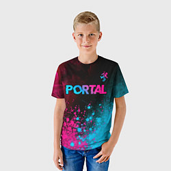 Футболка детская Portal Neon Gradient, цвет: 3D-принт — фото 2