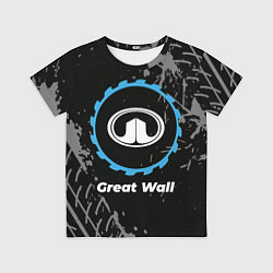 Футболка детская Great Wall в стиле Top Gear со следами шин на фоне, цвет: 3D-принт