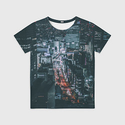 Футболка детская Ночные улицы города с высоты - Белый, цвет: 3D-принт
