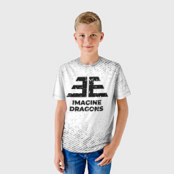 Футболка детская Imagine Dragons с потертостями на светлом фоне, цвет: 3D-принт — фото 2