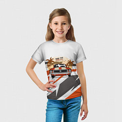 Футболка детская Ретро-авто и пальмы, цвет: 3D-принт — фото 2