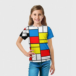 Футболка детская Texture of squares rectangles, цвет: 3D-принт — фото 2