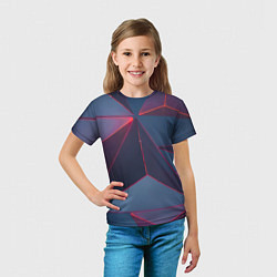 Футболка детская Неоновая киберпанк броня - Красный, цвет: 3D-принт — фото 2