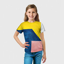 Футболка детская Абстрактный набор геометрических фигур - Жёлтый, цвет: 3D-принт — фото 2