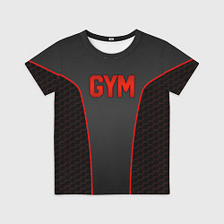 Футболка детская GYM - Красные соты, цвет: 3D-принт