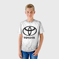 Футболка детская Toyota с потертостями на светлом фоне, цвет: 3D-принт — фото 2