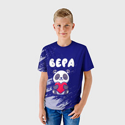 Футболка детская Вера панда с сердечком, цвет: 3D-принт — фото 2