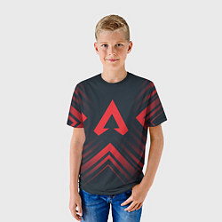 Футболка детская Красный символ Apex Legends на темном фоне со стре, цвет: 3D-принт — фото 2