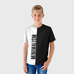 Футболка детская MINIMALISM - BLACK AND WHITE, цвет: 3D-принт — фото 2