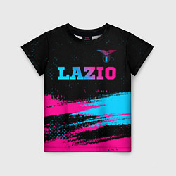 Детская футболка Lazio - neon gradient: символ сверху