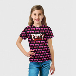Футболка детская Poppy Playtime - Kissy Missy Pattern - Huggy Wuggy, цвет: 3D-принт — фото 2