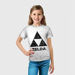 Футболка детская Zelda с потертостями на светлом фоне, цвет: 3D-принт — фото 2