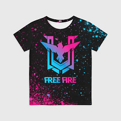 Футболка детская Free Fire - neon gradient, цвет: 3D-принт